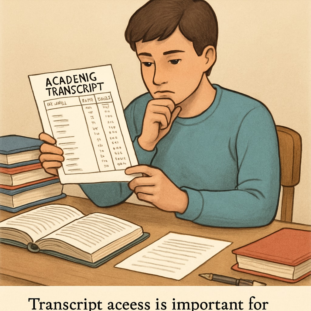 Student reviewing academic transcript and unpaid fees for PRC exam application