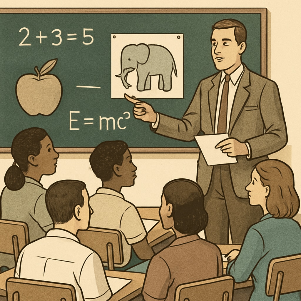 Instructor teaching math and science to adult learners