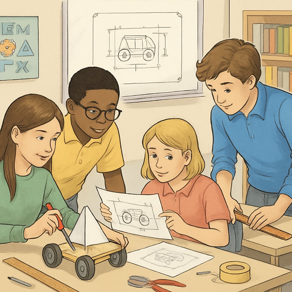 STEM classroom activity highlighting design engineering concepts.