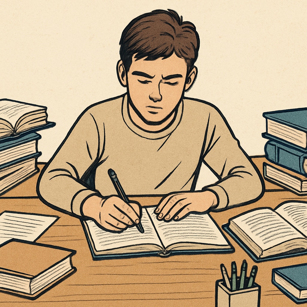 Student studying to recover high school credits, representing academic resilience.