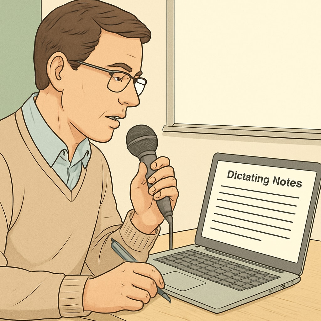 Teacher using WillowVoice for real-time speech-to-text transcription in the classroom.
