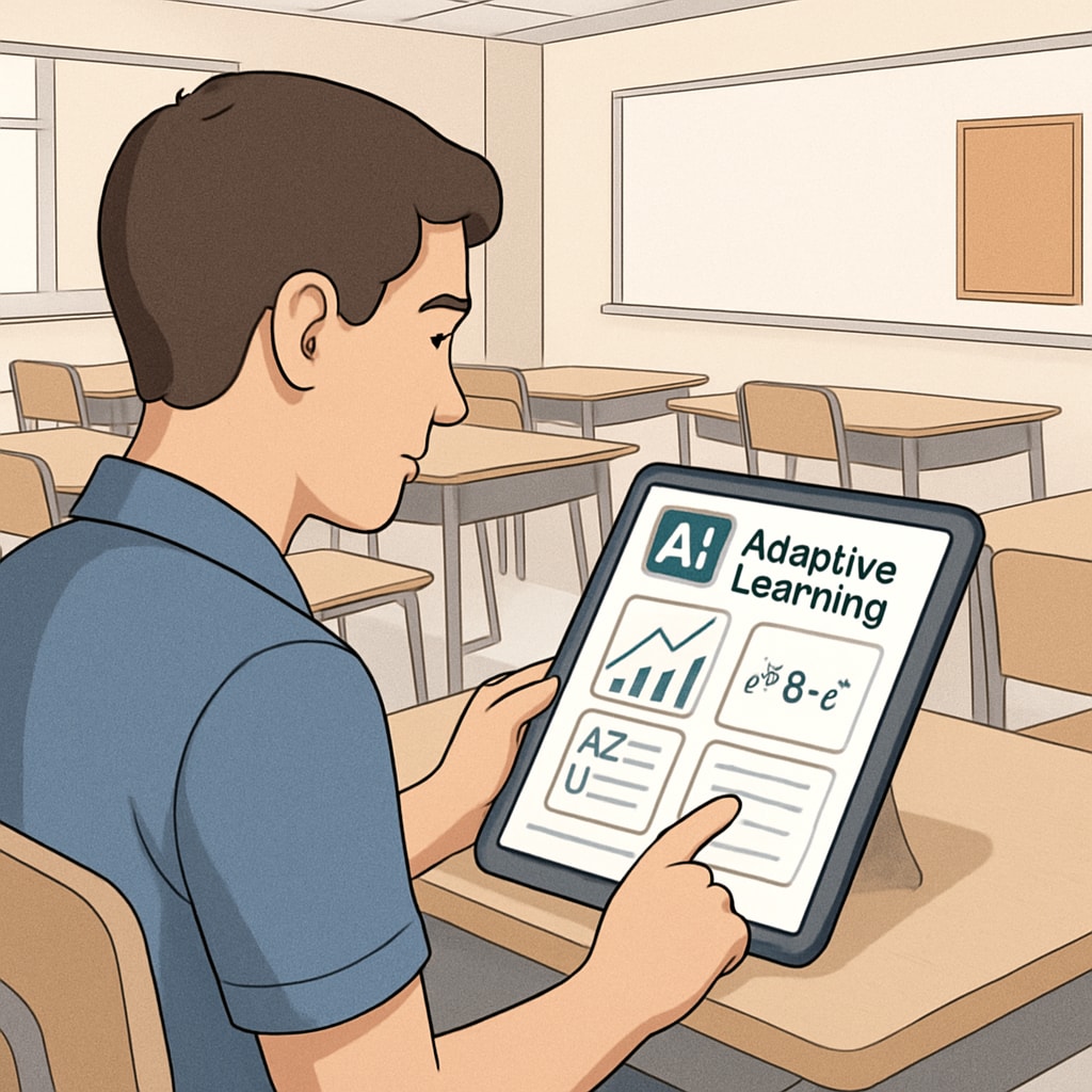 AI-powered learning platform in a classroom for personalized education.