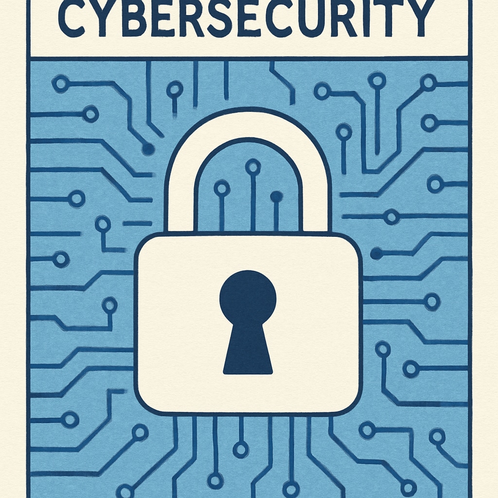 A visual representation of cybersecurity, showing a lock icon overlaid on a digital background to symbolize data protection. Cybersecurity lock icon on a digital background illustrating data protection.
