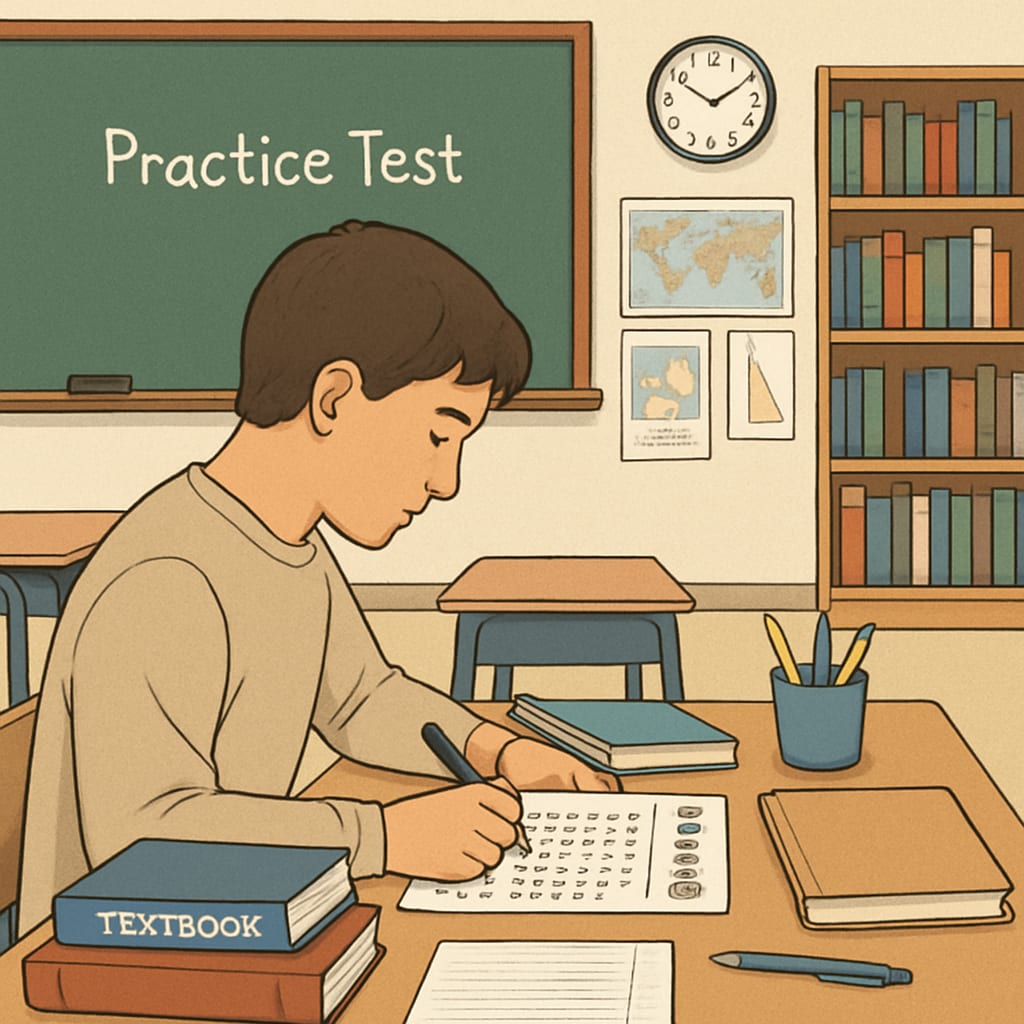 Test-taker practicing for OAE exam in a simulated test environment.