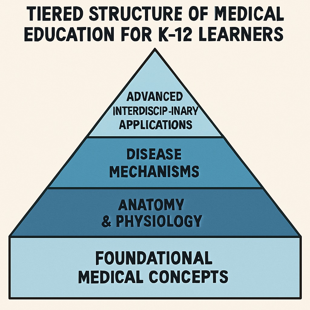 Chart showing tiered medical education system for K-12 learners.
