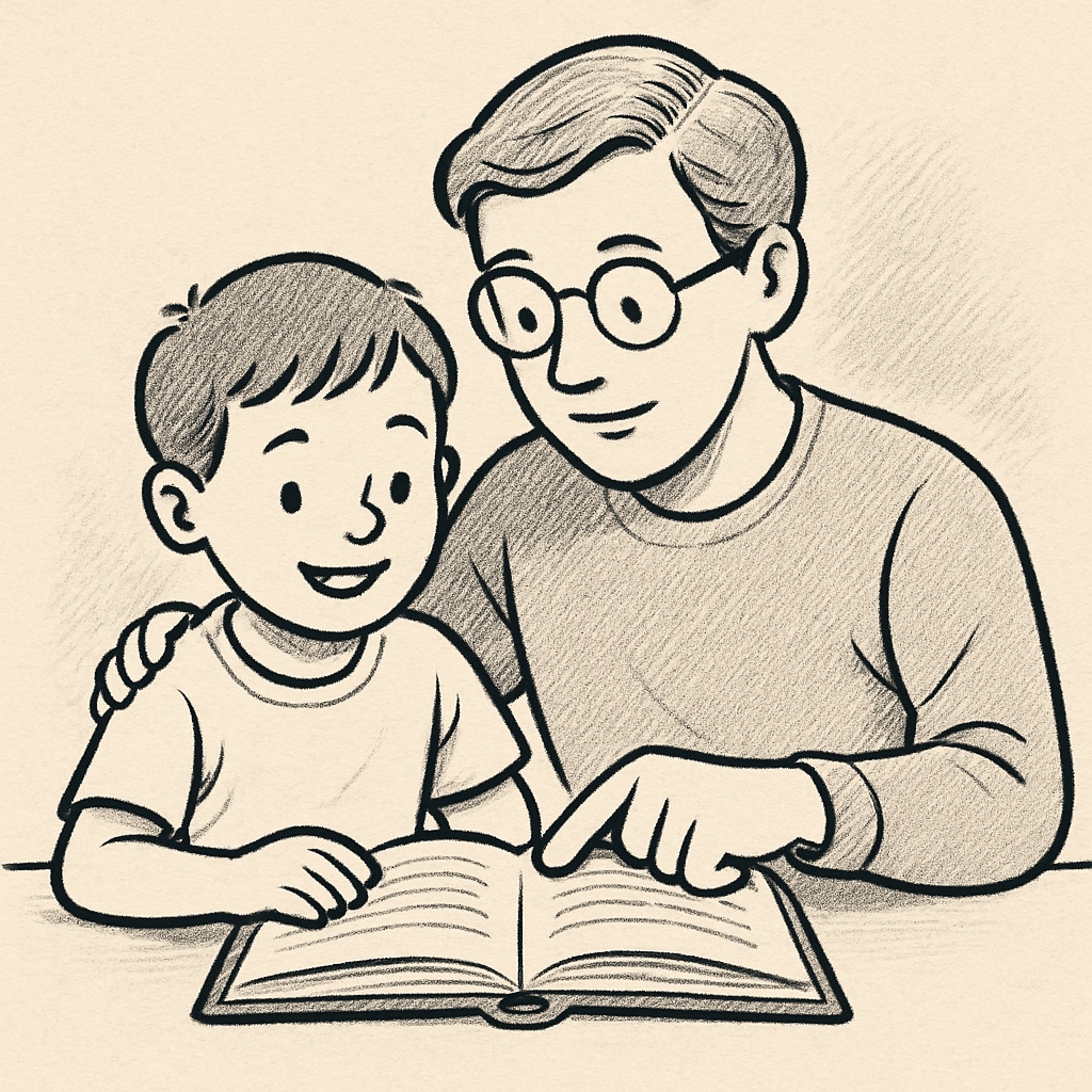 A young child reading a book with a parent, symbolizing family reading engagement. Child reading with parent to illustrate reading incentive systems.