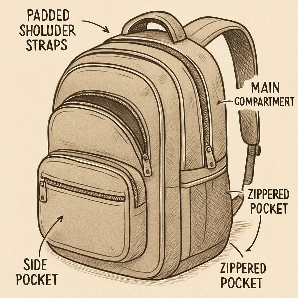 A stylish and durable backpack with multiple compartments, suitable for college students on a budget. Durable backpack for college students balancing affordability and functionality.