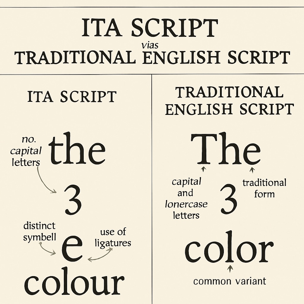 Initial Teaching Alphabet script compared to standard English.