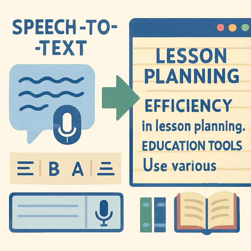 A digital interface showing speech-to-text conversion for lesson planning with visible keywords like WillowVoice interface for lesson planning showcasing speech-to-text capabilities for teachers.