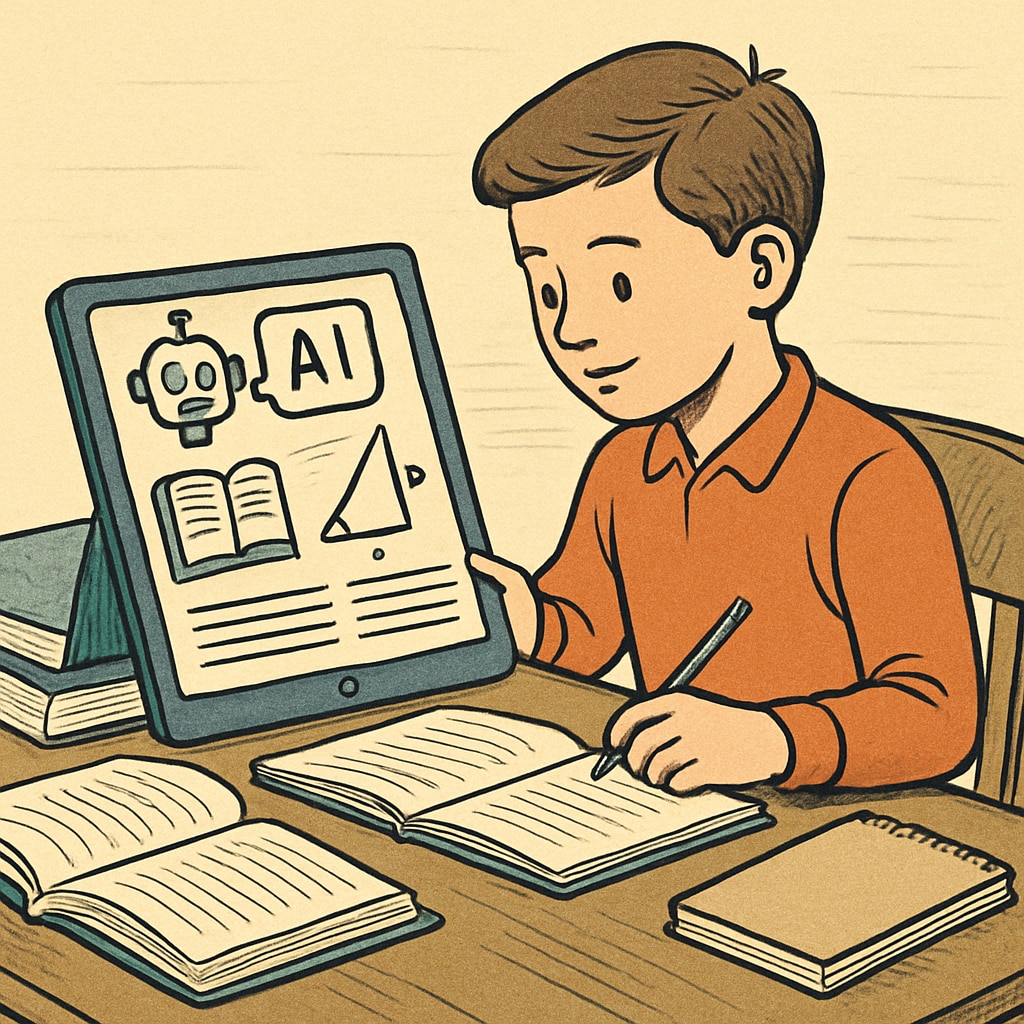 A student using an AI-enabled device to prepare for exams, highlighting the integration of technology in modern education. A student preparing for exams with AI, illustrating challenges in traditional assessments.