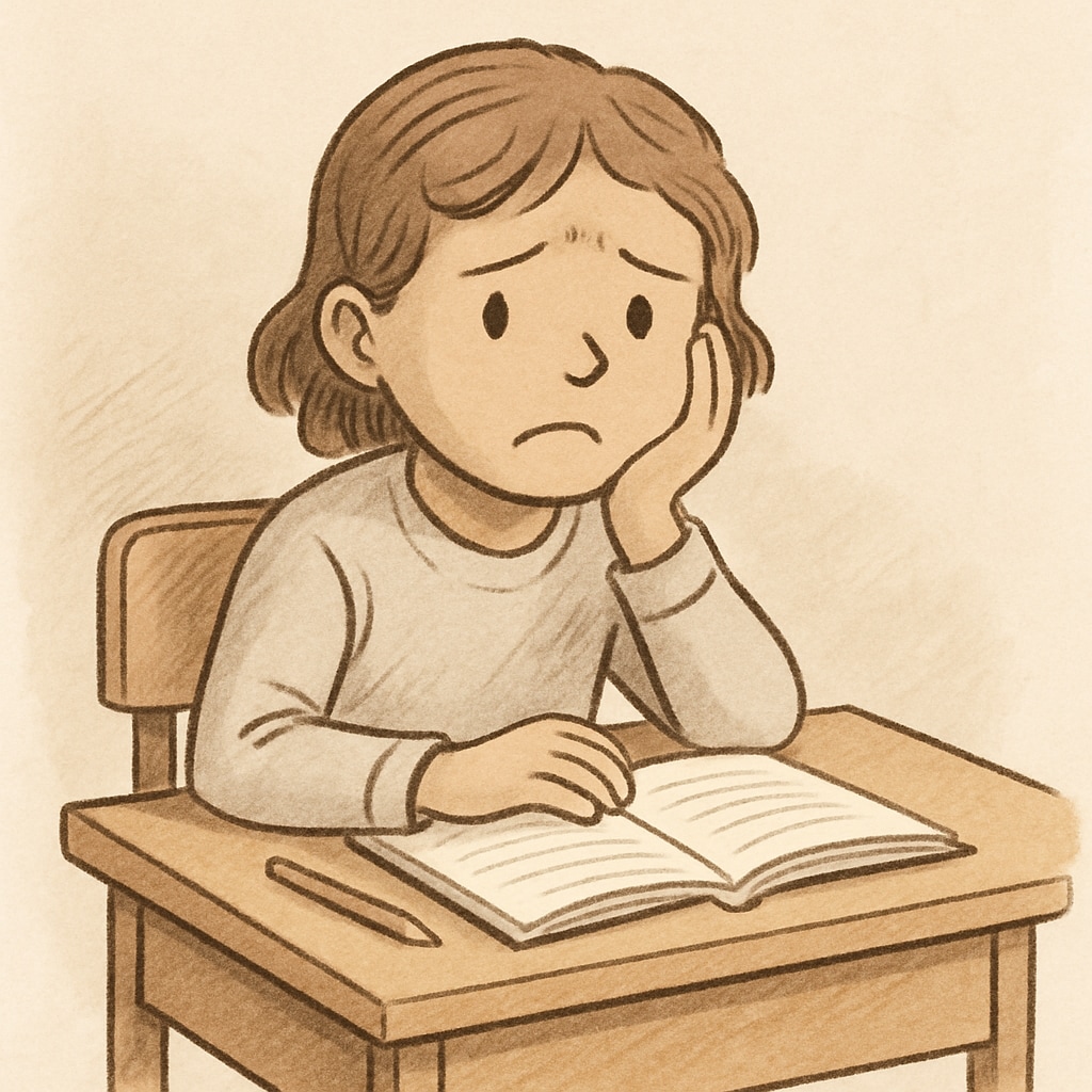 Challenges in education equity represented by a worried student.