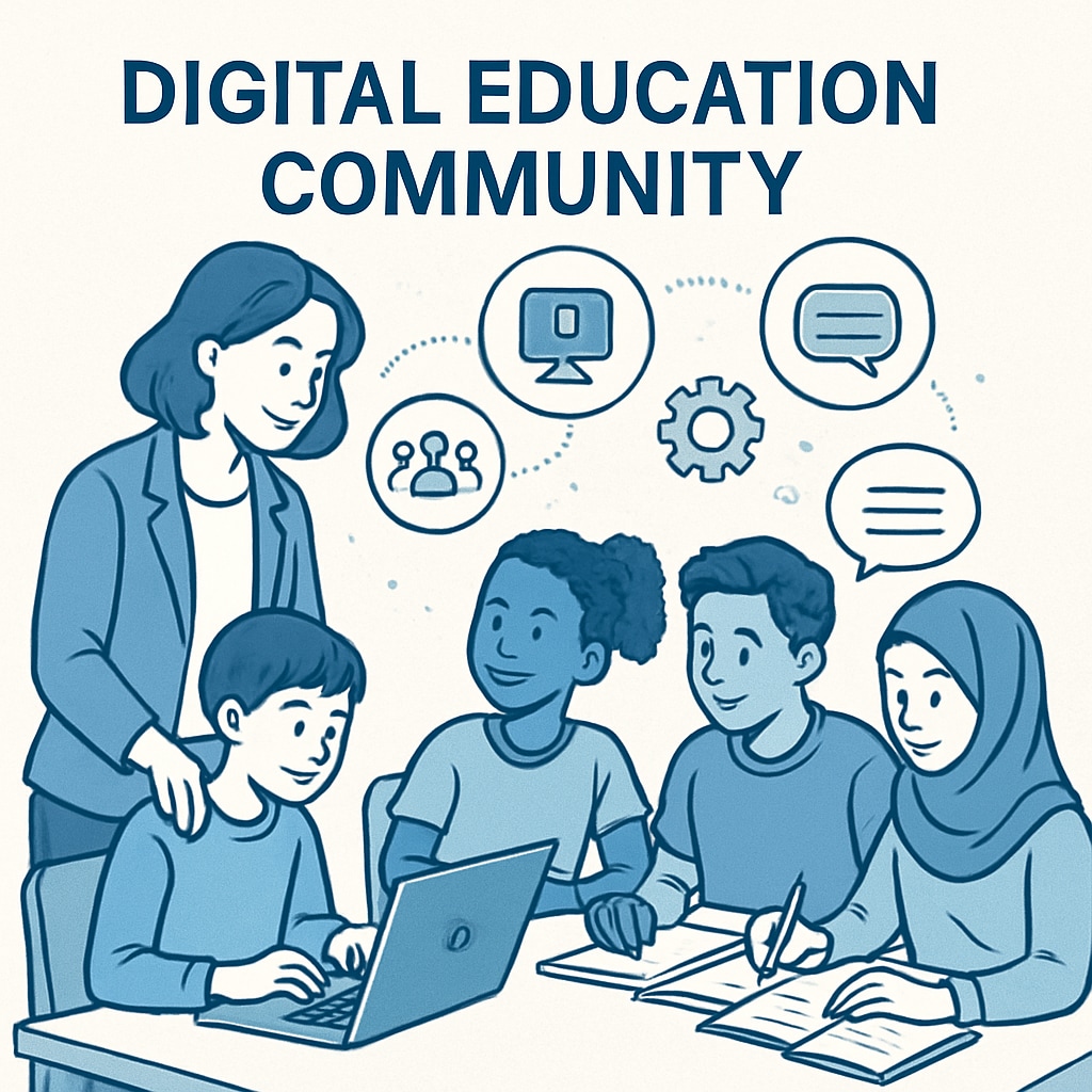 A teacher engaging with a diverse group of students, symbolizing collaborative learning within a digital education community. A diverse classroom representing collaboration in Reddit's education communities.