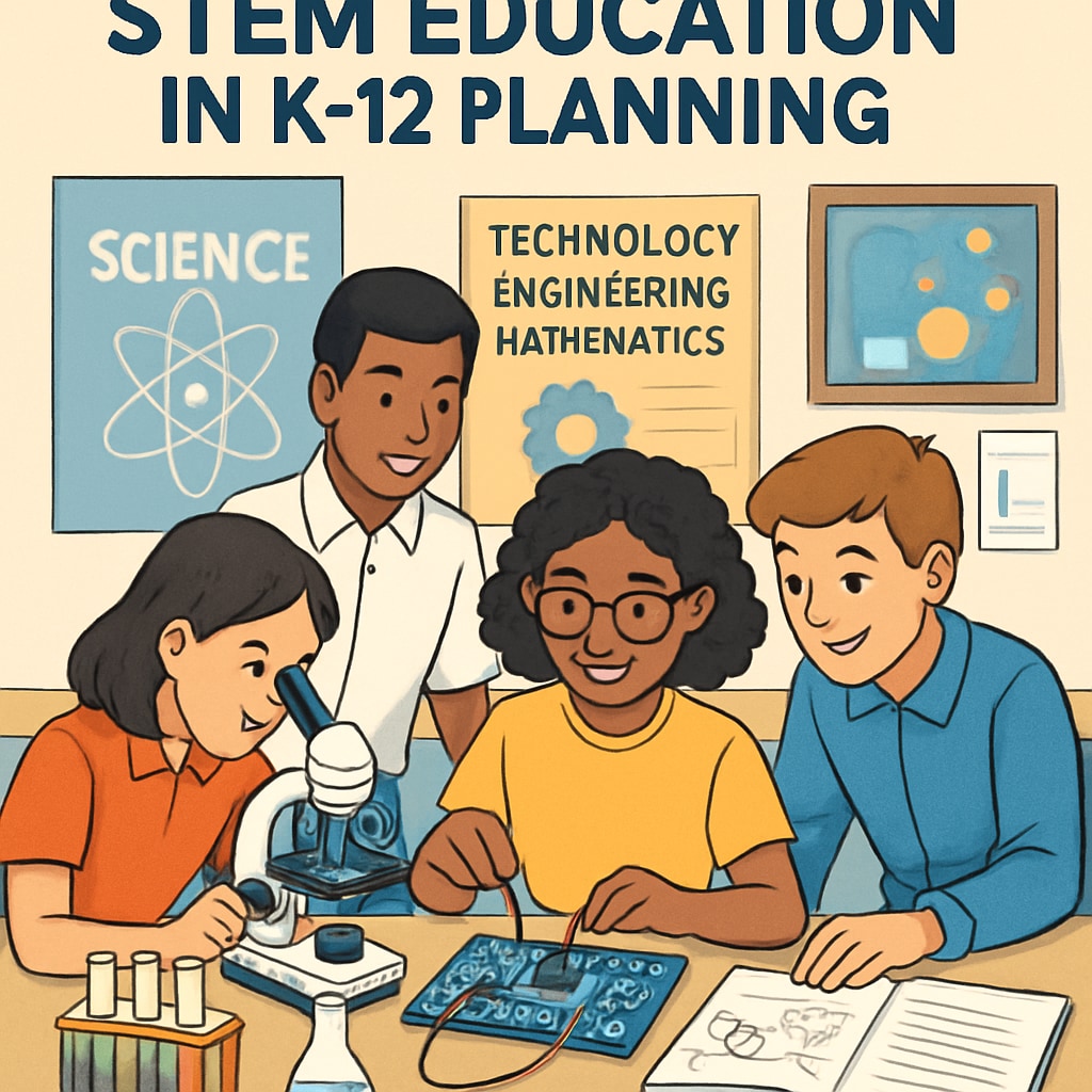 Students engaged in a collaborative science project, emphasizing the importance of STEM education in K-12 planning. K-12 students working on a science project to prepare for studying abroad.