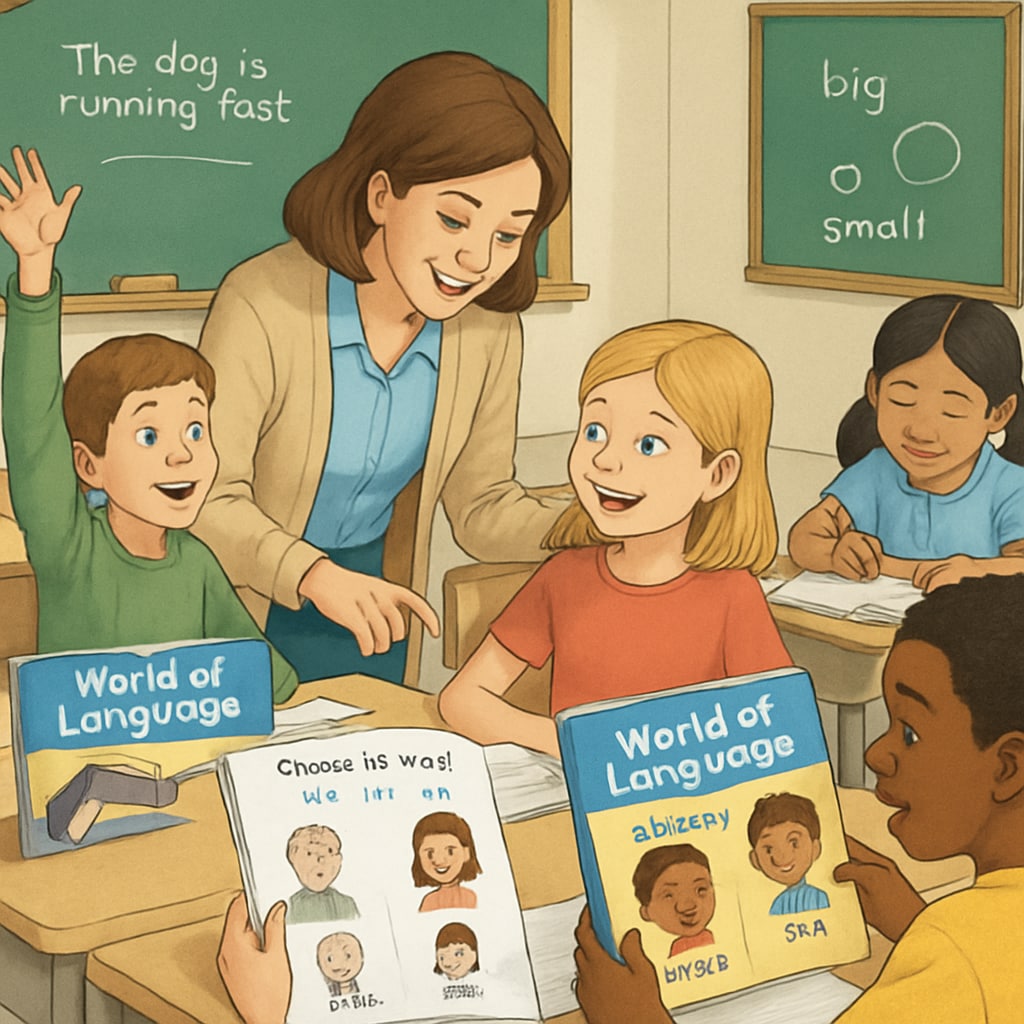Elementary students using 