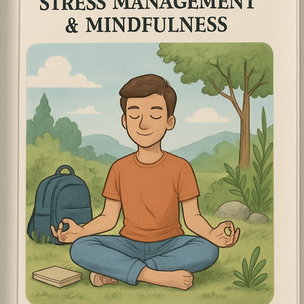 A serene image of a student meditating outdoors, symbolizing stress management during exam preparation. Student meditating to manage test anxiety before the OAE exam.