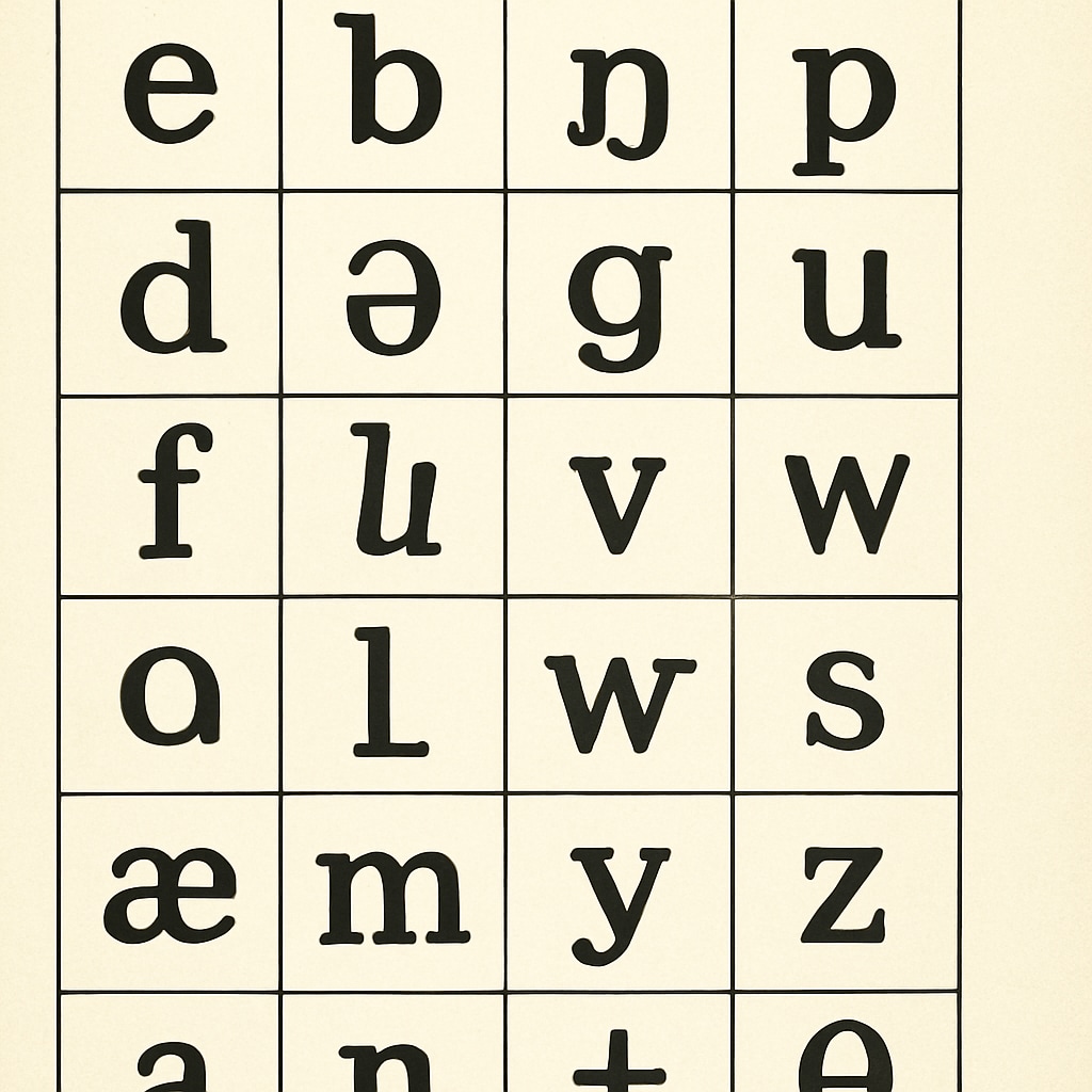 Initial Teaching Alphabet chart from the 70s showing phonetic symbols.