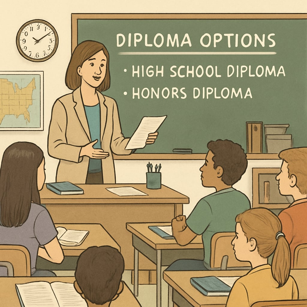 Classroom discussion about modified diploma options and pathways.