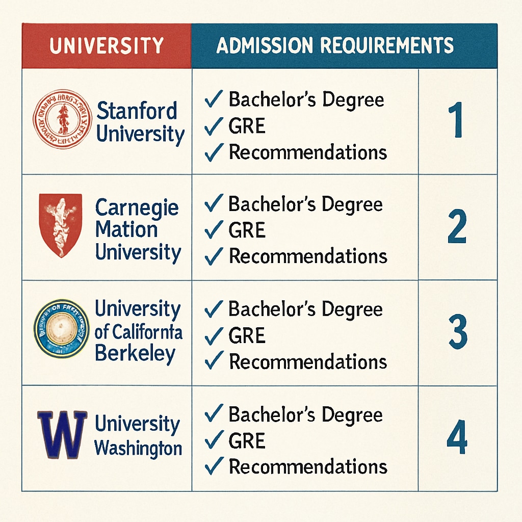 Top US universities for data science programs and their key features.