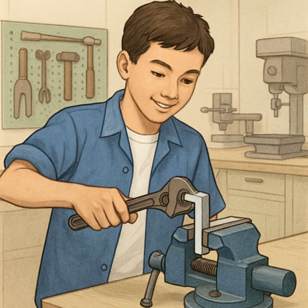 A student engaged in a hands-on vocational training session, demonstrating an alternative to traditional academic routes. Student participating in vocational training as a pathway beyond GCSE results.