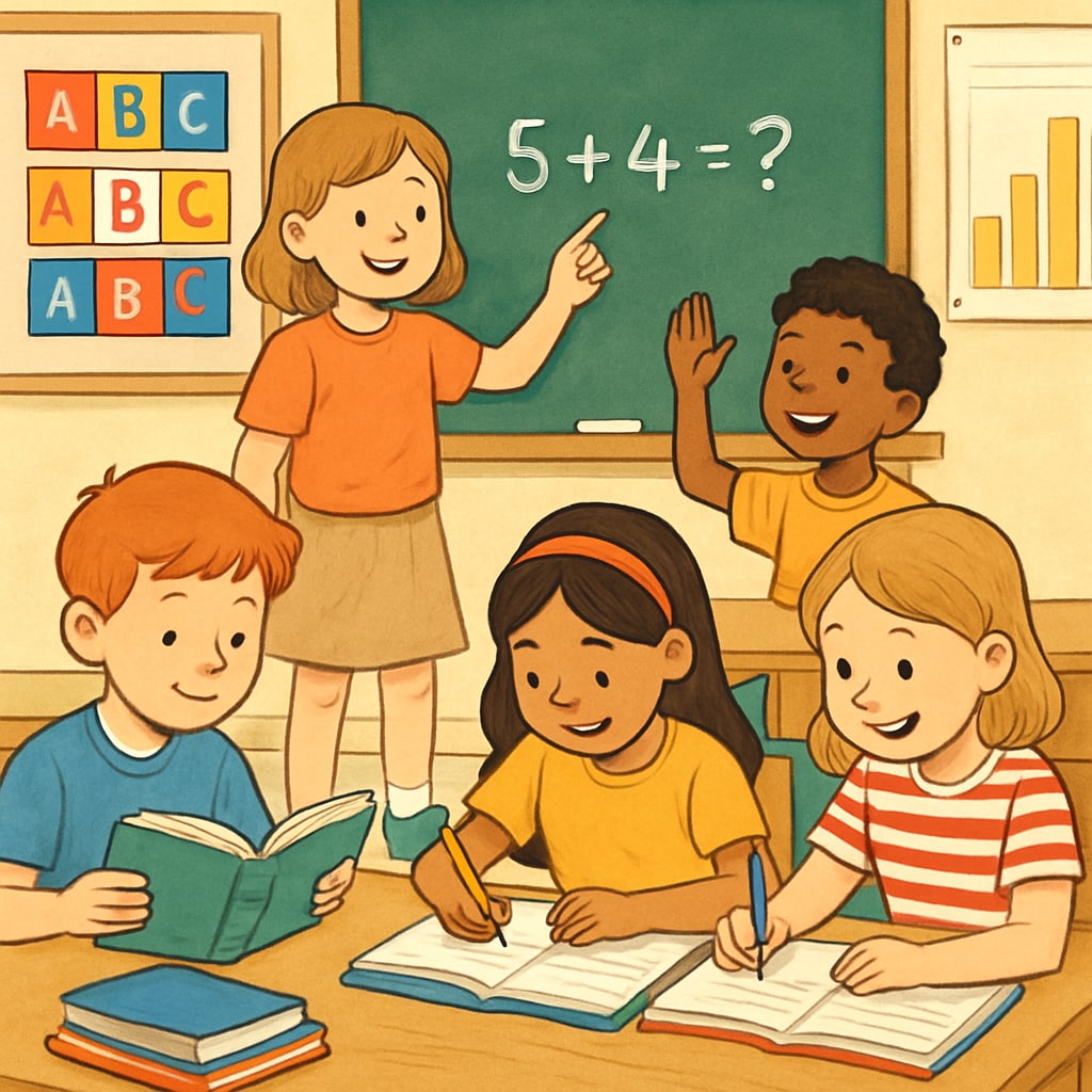 Students in a classroom using 