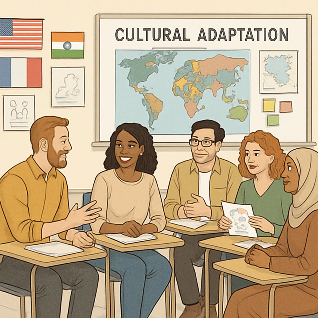 Adult international students in a cultural adaptation workshop