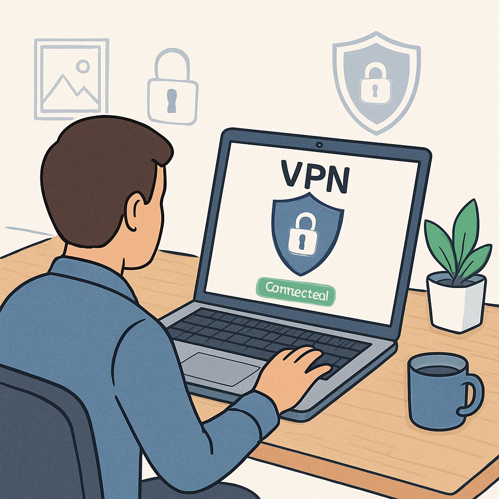 A person using a VPN while browsing to bypass UK's age verification laws.