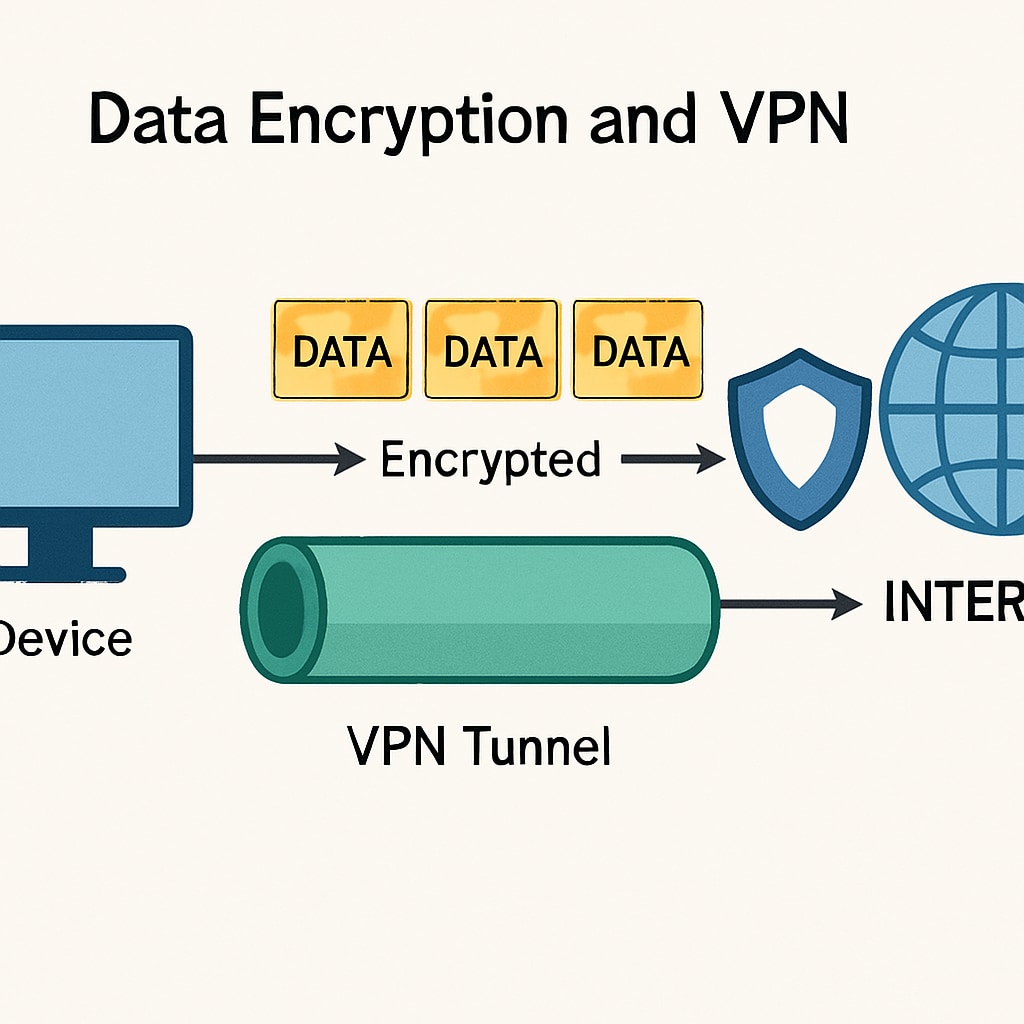 A visual representation of VPN encryption used to bypass UK internet laws.