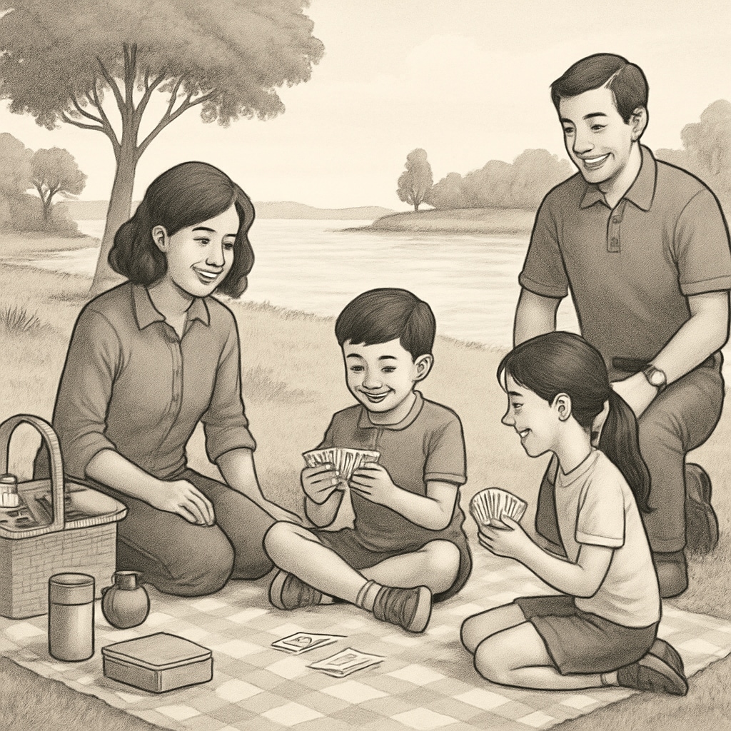 A family enjoying a vacation during an off-peak season, illustrating flexibility in year-round schooling schedules. Family vacation during an off-peak season due to year-round schooling.