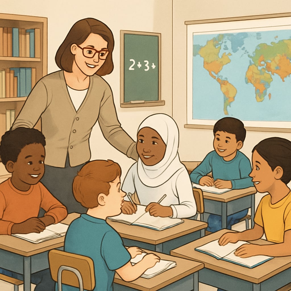 A diverse classroom with students from various backgrounds, emphasizing the importance of inclusivity in education and how equitable schools can reduce transfer needs. A diverse classroom setting illustrating inclusivity and the value of equitable education.