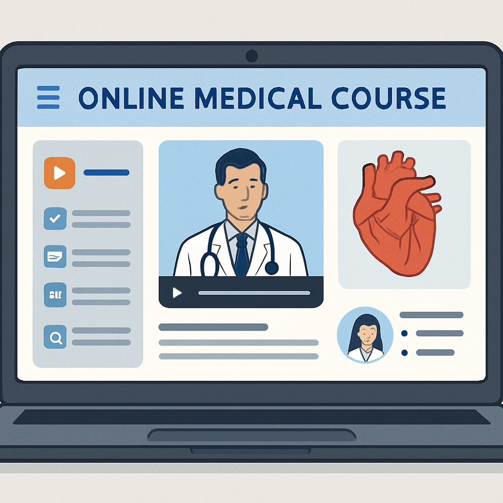 Online course interface for medical education, ideal for non-medical learners.