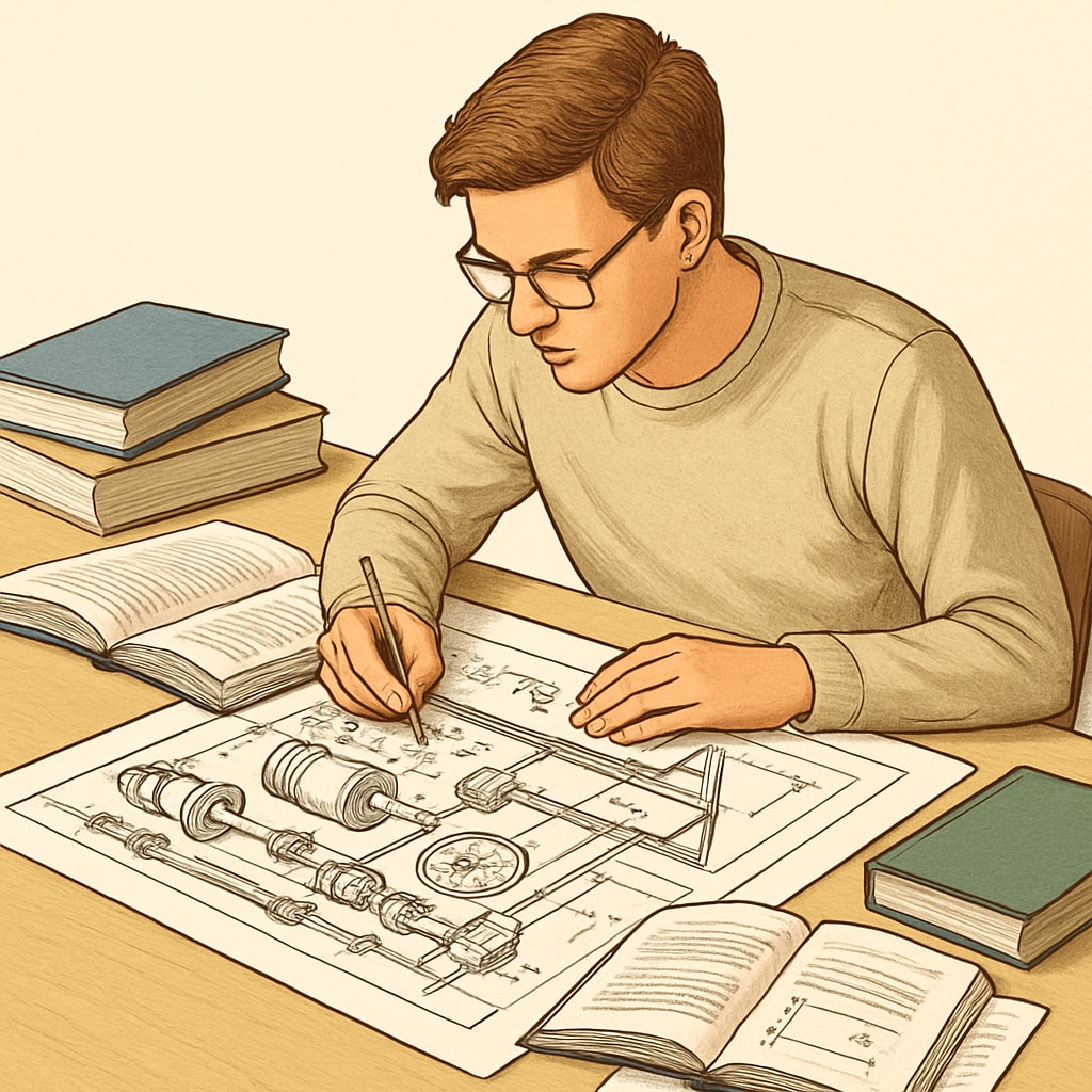 Student balancing engineering and education coursework.