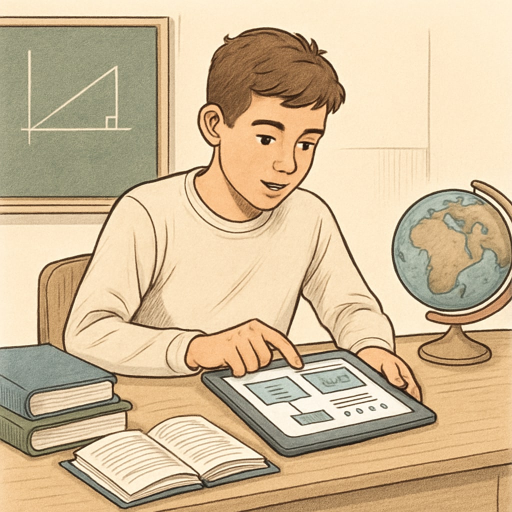 A teenager happily engaged in an interactive educational activity, symbolizing the importance of personalized learning. Teen engaged in interactive educational activity promoting learning interest.
