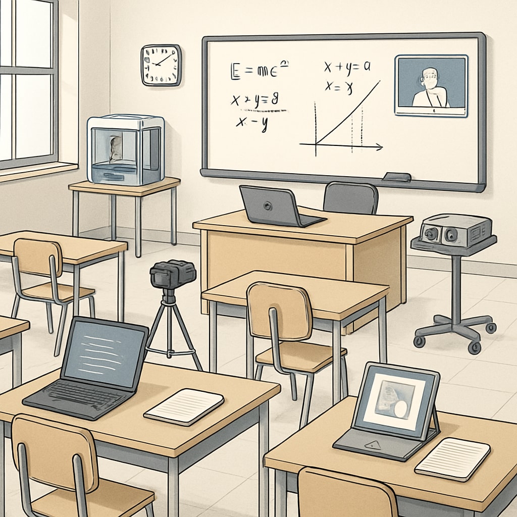 A classroom using tools developed by dual-degree graduates in education and engineering.