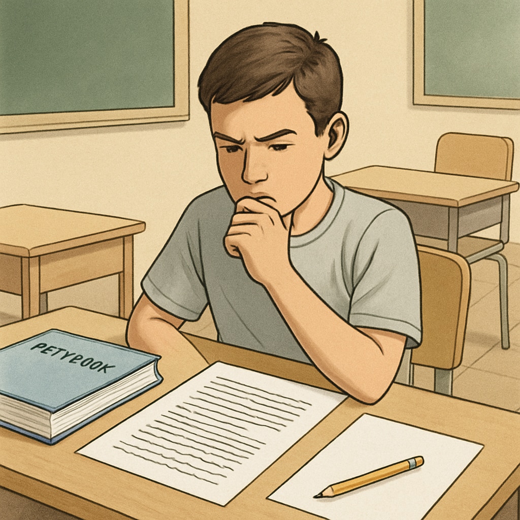 Student analyzing text purpose in a Functional Skills English exam.