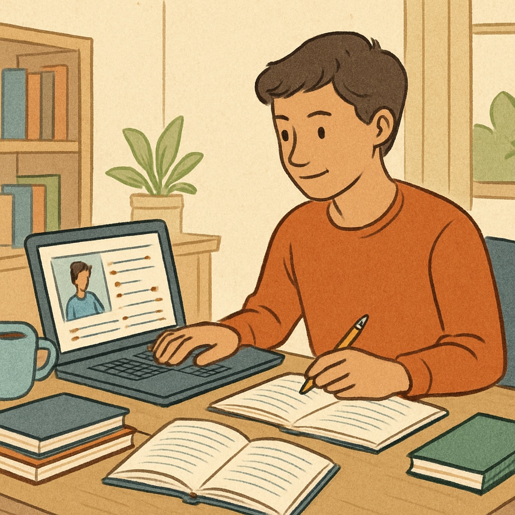 A student learning from home with a laptop, symbolizing flexible and personalized online education. Online public schools offer personalized and flexible learning.