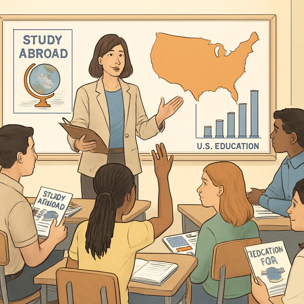 Students participating in a workshop on study abroad opportunities, focusing on U.S. education. Students attending a workshop on U.S. Master’s programs.