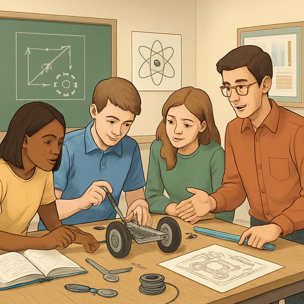 Students working on STEM projects to foster engineering thinking and creativity.