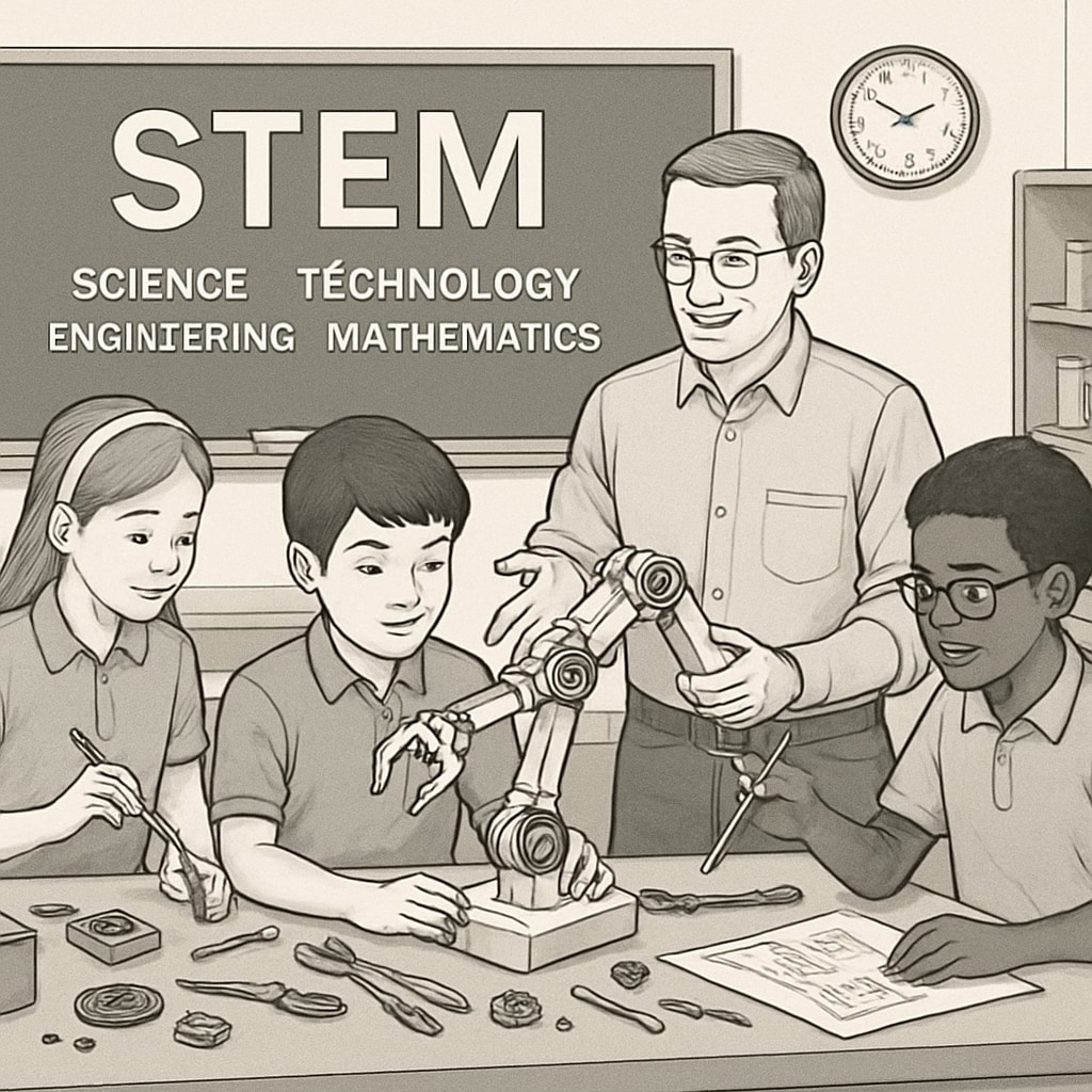 Students participating in a STEM activity, building future skills for design engineering, degree pathways, and career development.
