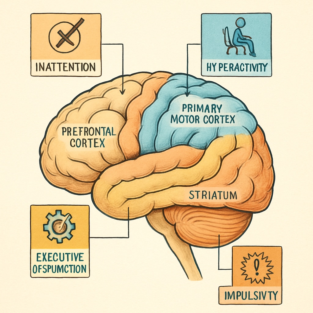 A visual representation of ADHD brain activity, showcasing its unique cognitive functions. ADHD brain activity and its role in gifted education.