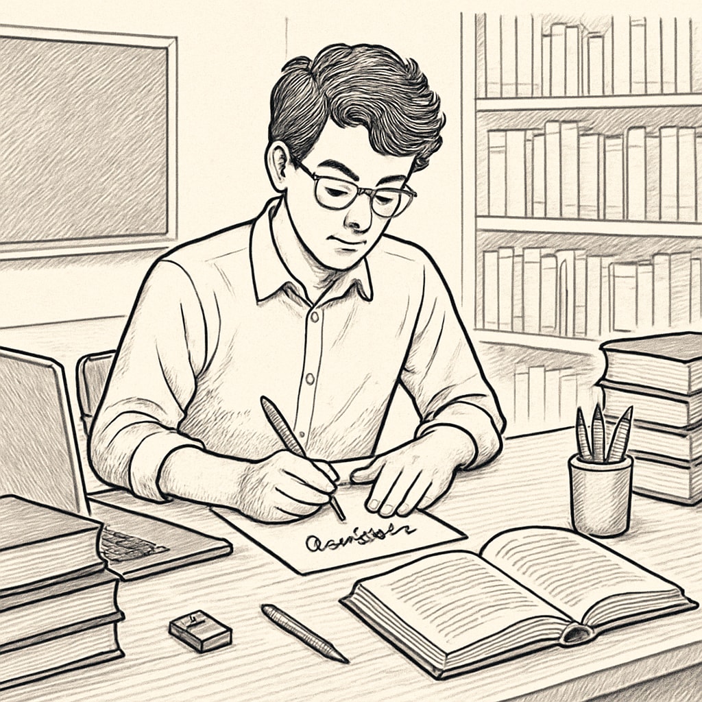 Research student preparing for an interview with a school counselor.
