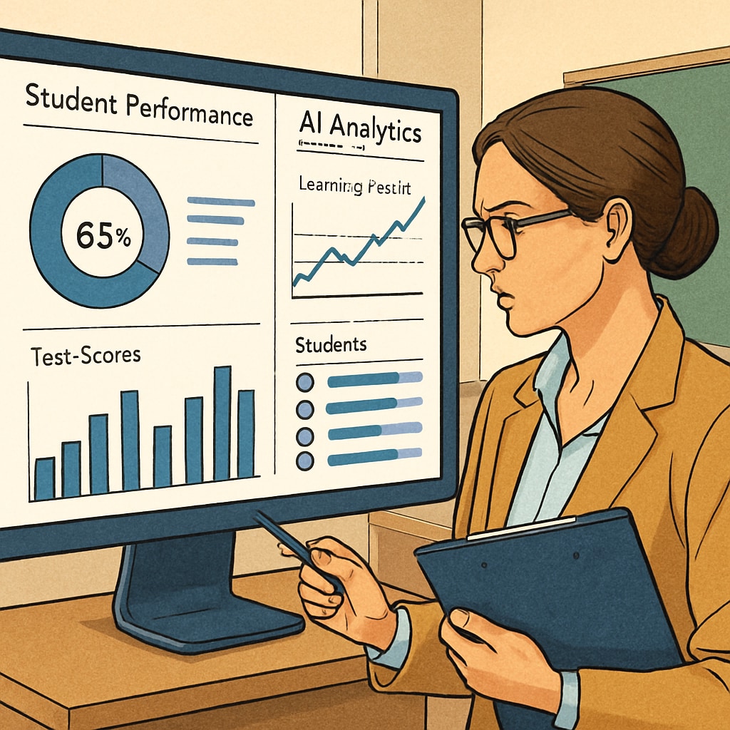 AI-driven analytics dashboard for teachers showing student performance insights