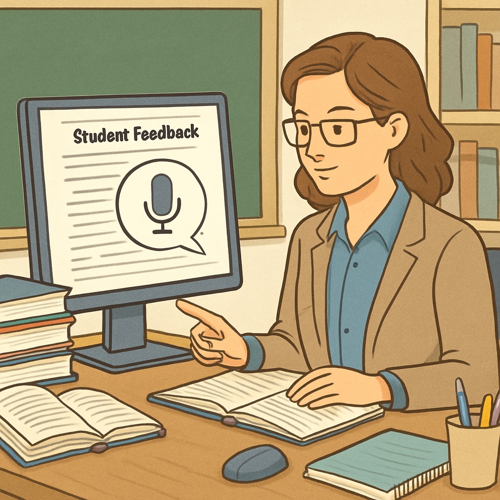 Teacher using WillowVoice for feedback generation in a K12 setting