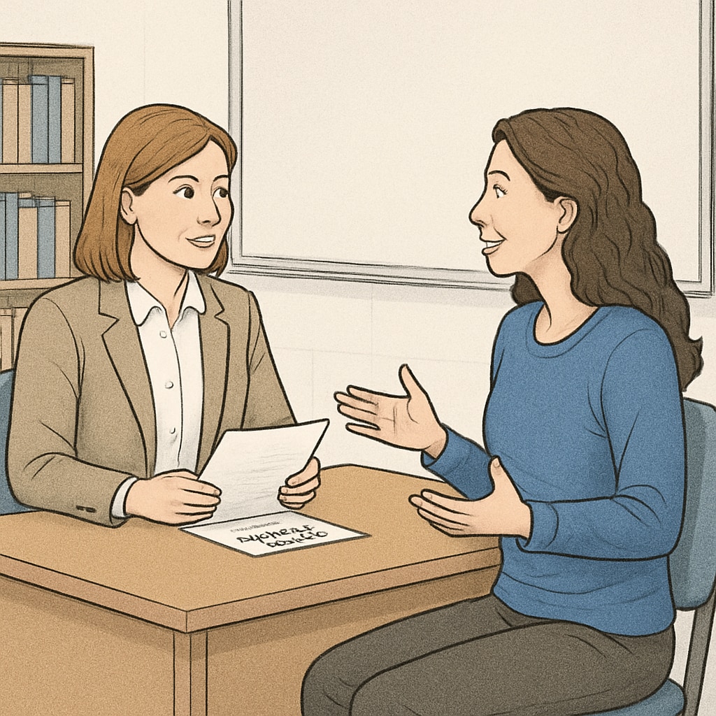 Candidate discussing special education experience during an interview.