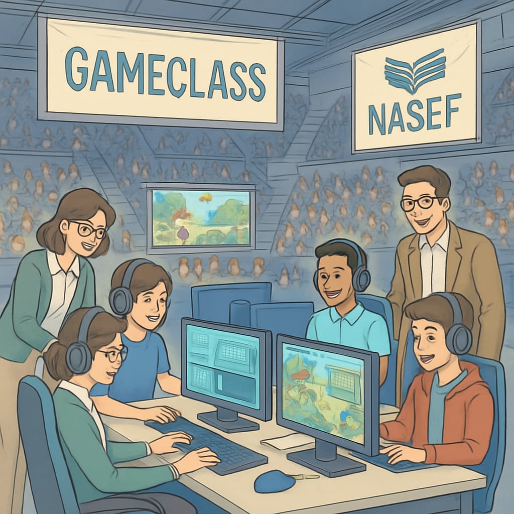 Esports arena highlighting GameClass and NASEF's educational programs for K12 students.