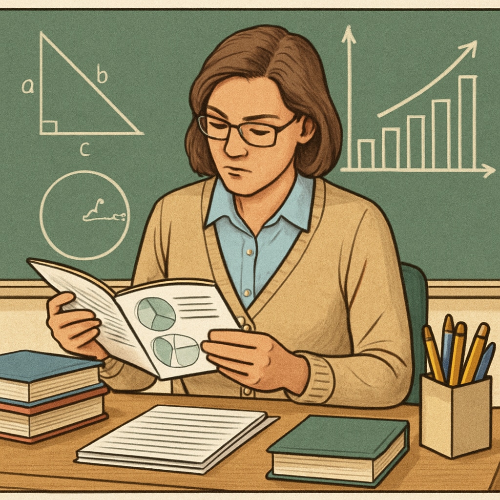A teacher reviewing educational material, symbolizing the importance of teacher professionalism and neutrality.