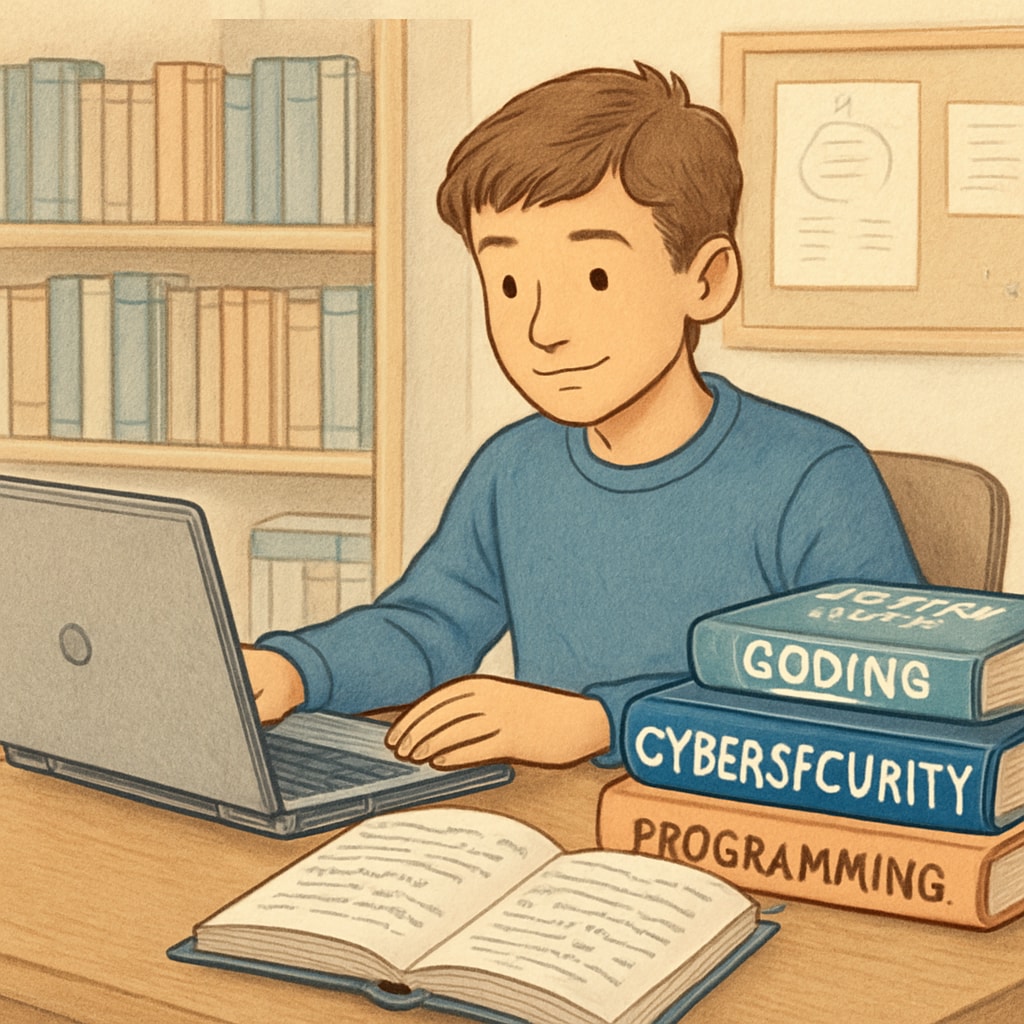 Student exploring cybersecurity and data science engineering career options.