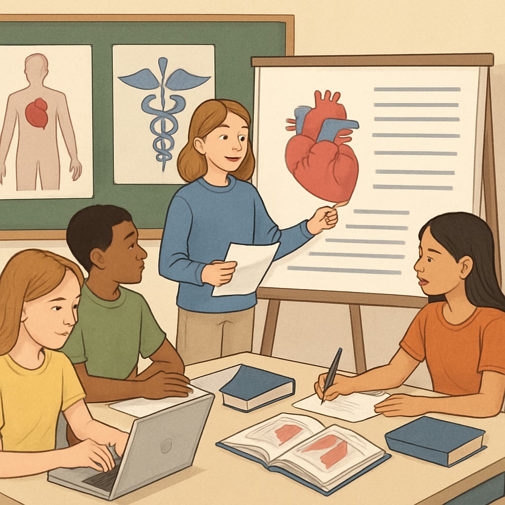 K-12 students learning medical concepts through project-based activities.