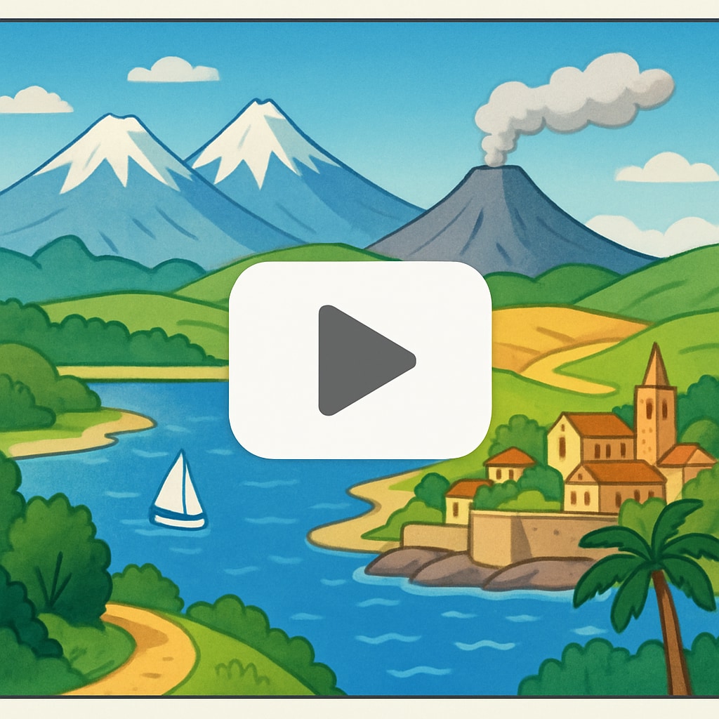 A vibrant short video thumbnail showcasing a picturesque travel destination, with a Short video thumbnail depicting a scenic travel location, emphasizing the allure of tourism short videos.
