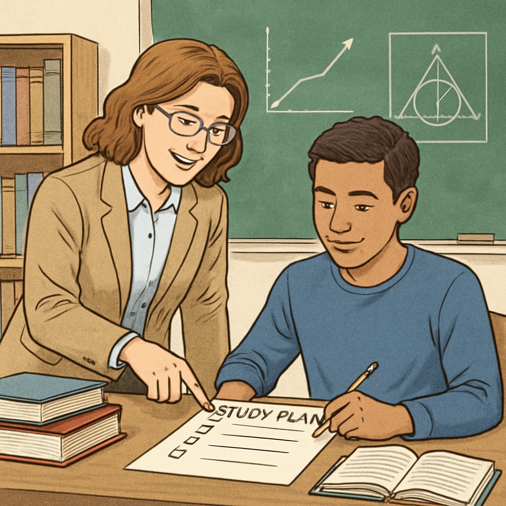 Teacher supporting a high school student with ADHD in planning credit recovery.
