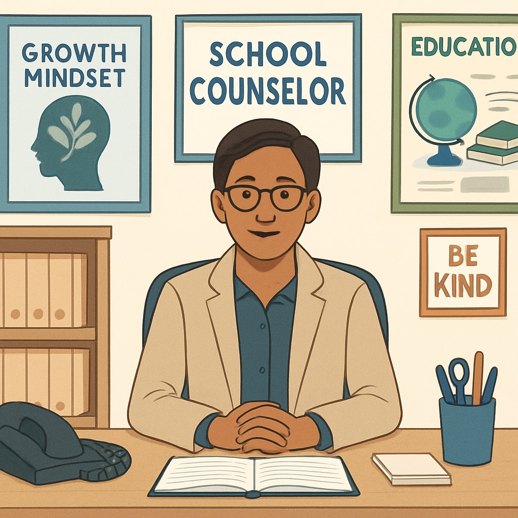 School counselor in an office environment, representing daily responsibilities.